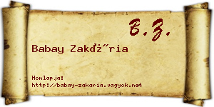 Babay Zakária névjegykártya